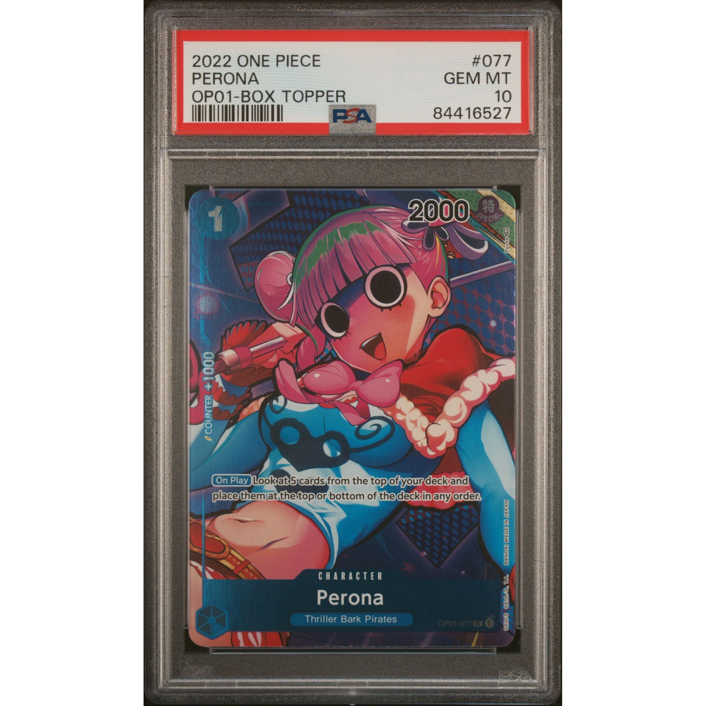 One Piece TCG Perona OP01-077 PSA 10 graded cards | Rogerz.dk