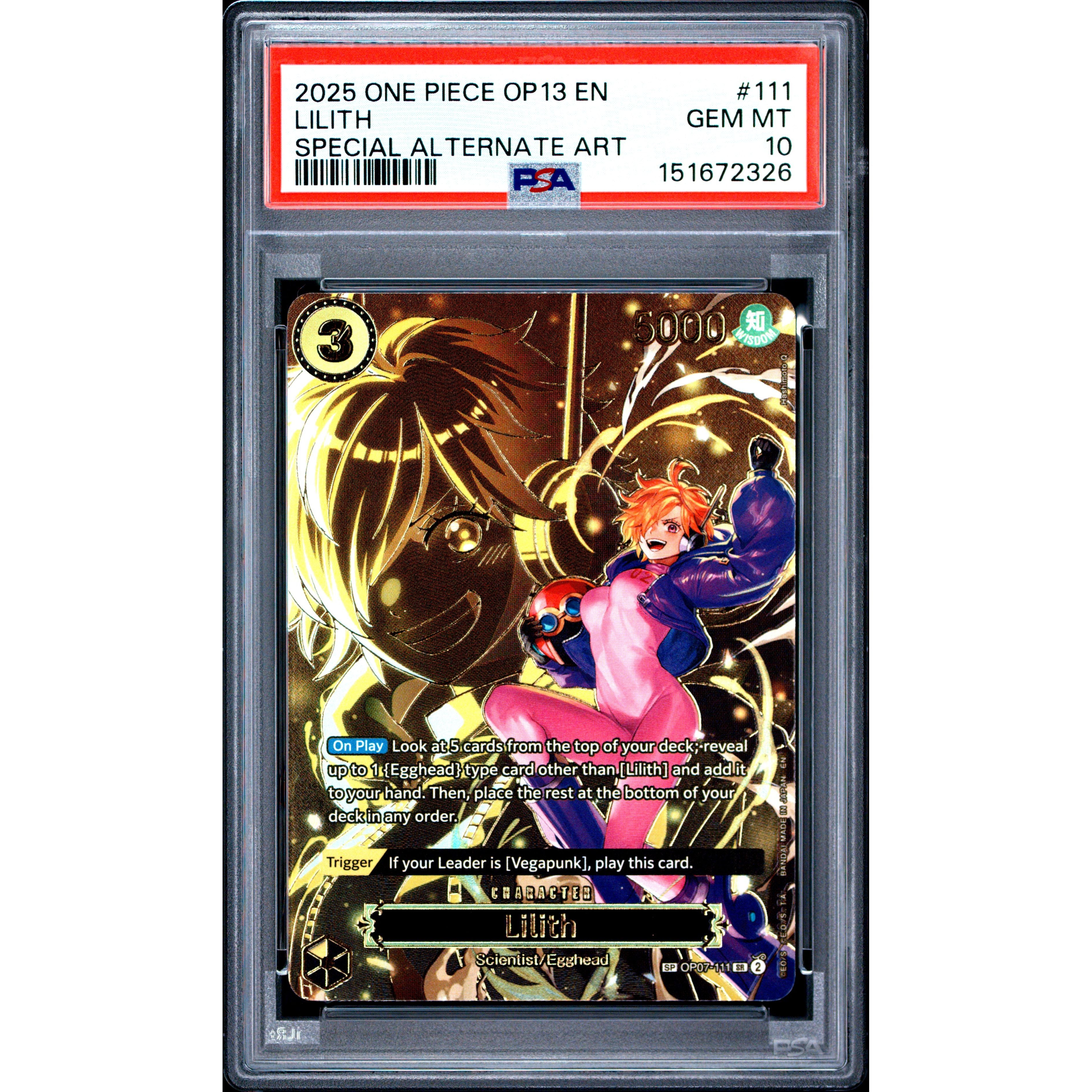 One Piece TCG Lilith OP07-111 PSA 10 Special Art | Rogerz.dk