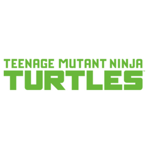 Green text reads Teenage Mutant Ninja Turtles in a bold, all-caps font on a white background.