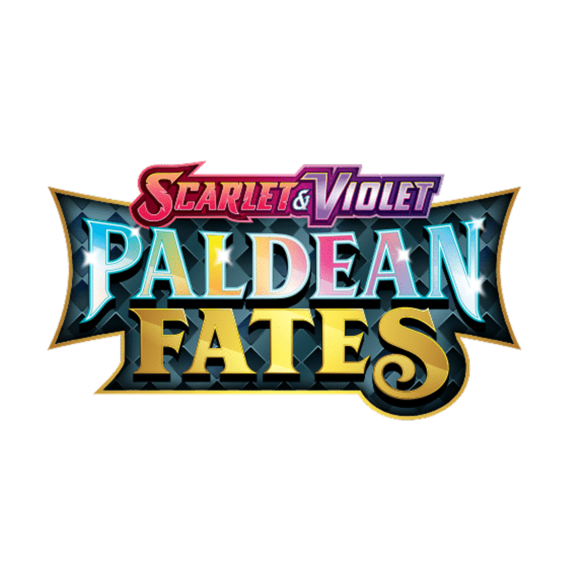 Logo for the Pokémon Scarlet and Violet: Paldean Fates trading card expansion.