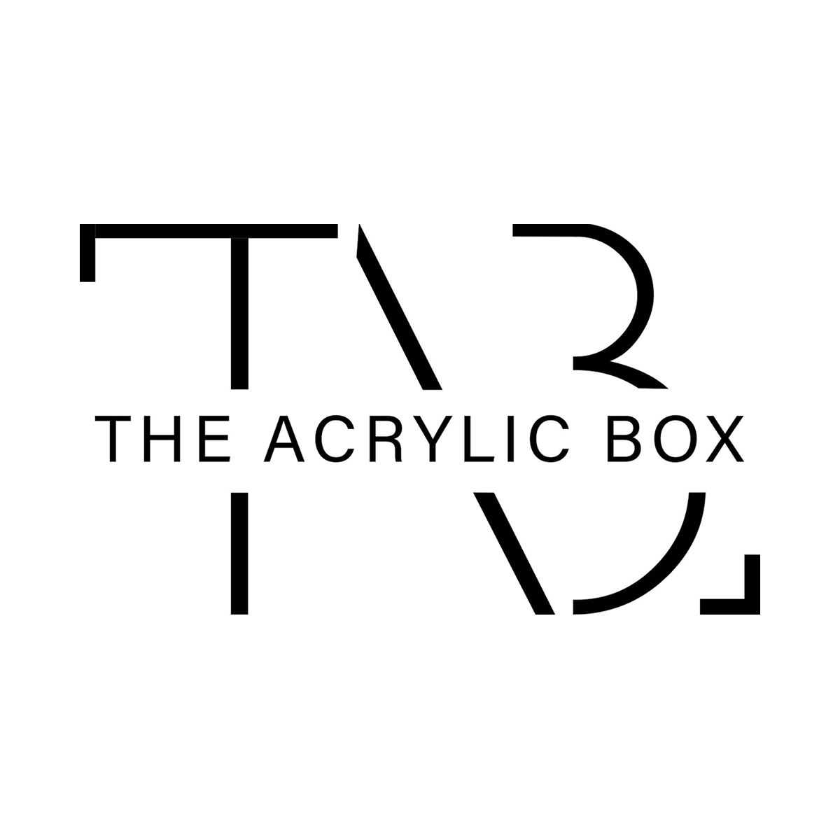 Logo for The Acrylic Box featuring the letters TAB stylized with geometric lines.