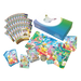 The Pokémon TCG: 30th Celebration Ultra-Premium Collections – Day & Night by The Pokémon Company includes booster packs, a vibrant playmat, card sleeves, a coin, badge, promo cards, and a minimalist Mew storage box.