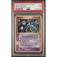 Pokémon TCG: Mewtwo Gold Star #103 PSA 5 Holo - Holon Phantom