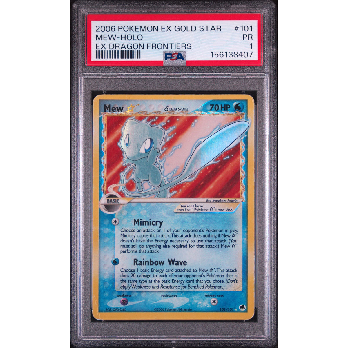 Pokémon TCG: Mew Gold Star #101 PSA 1-156138407