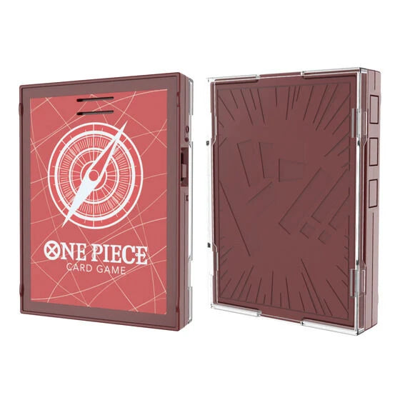 Two One Piece Card Game: Sound Loader Volume 1 - Monkey D. Luffy deck cases, one featuring a compass design and the other featuring a stylized sunburst pattern.