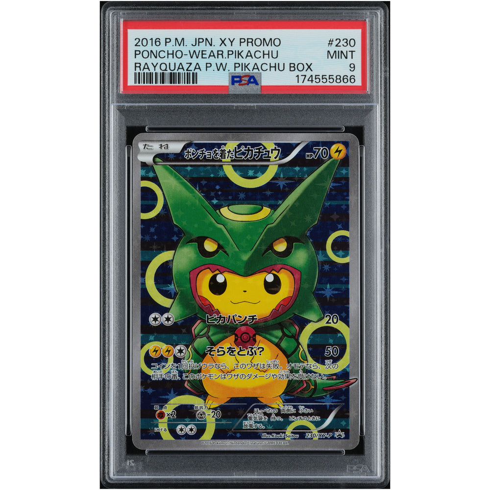 Pokémon TCG: Poncho-Wear Pikachu Rayquaza #230 PSA 9 - P.W Pikachu Box