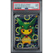 Here’s a revised version of your sentence using the provided product data: A Mint 9 PSA-graded “Pokémon TCG: Poncho-Wear Pikachu Rayquaza #230” card from The Pokémon Company’s P.W Pikachu Box.