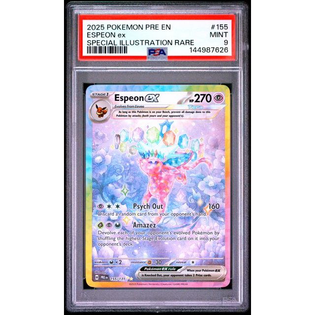 Pokémon TCG: Espeon Ex #155 PSA 9 - Prismatic Evolutions