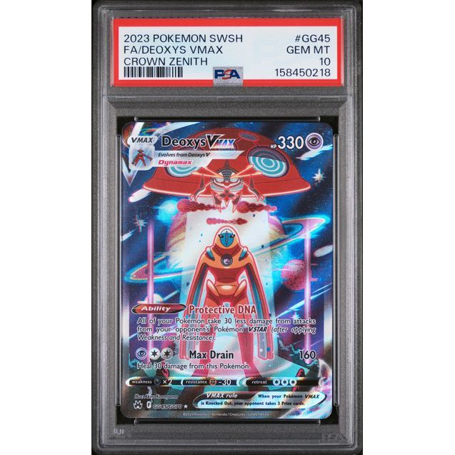 Pokémon TCG: Deoxys Vmax #GG45 PSA 10-158450218