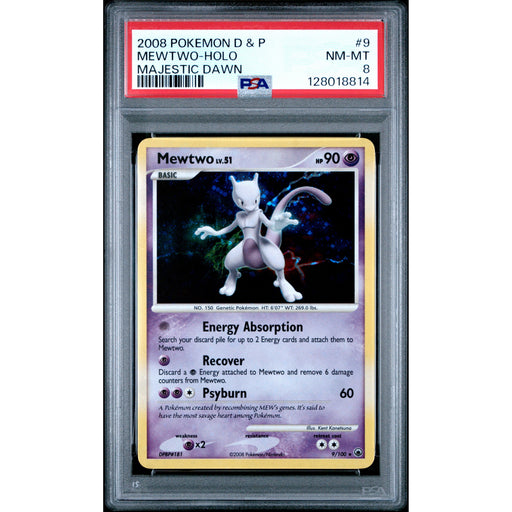 Pokémon TCG: Mewtwo #9 PSA 8 Holo - Majestic Dawn