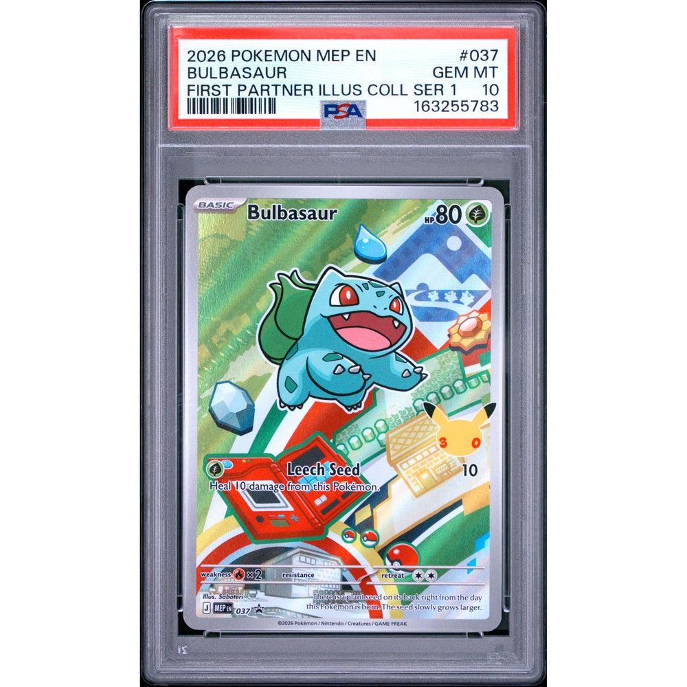 Pokémon TCG: Bulbasaur #037 PSA 10 - Mega Evolution Black Star Promo