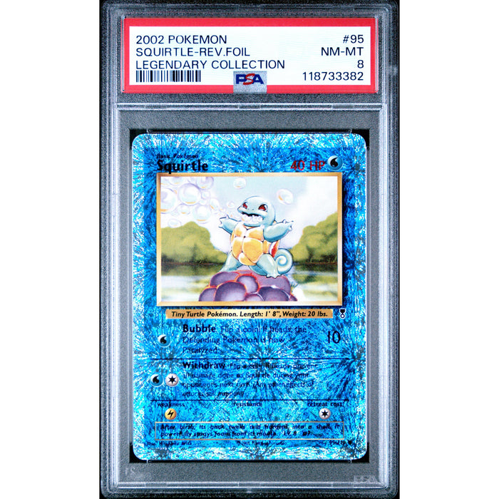 Pokémon TCG: Squirtle 95 PSA 8 Reverse Holo - Legendary Collection