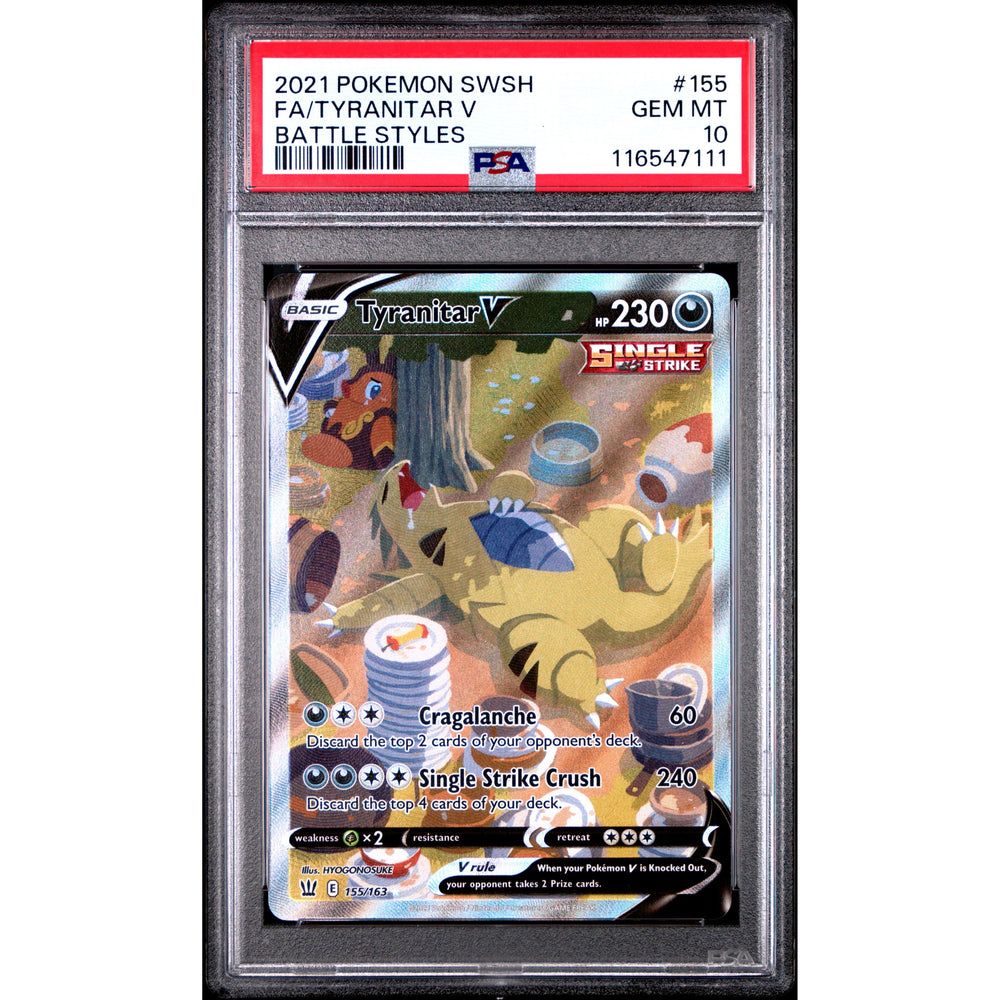 Pokémon TCG: Tyranitar V #155 PSA 10 - Battle Styles