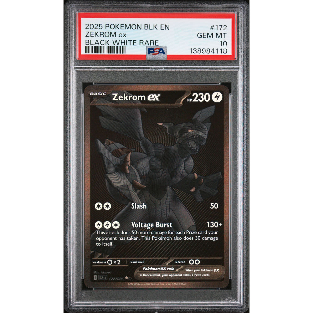 Pokémon TCG: Zekrom Ex #172 PSA 10 - Black Bolt