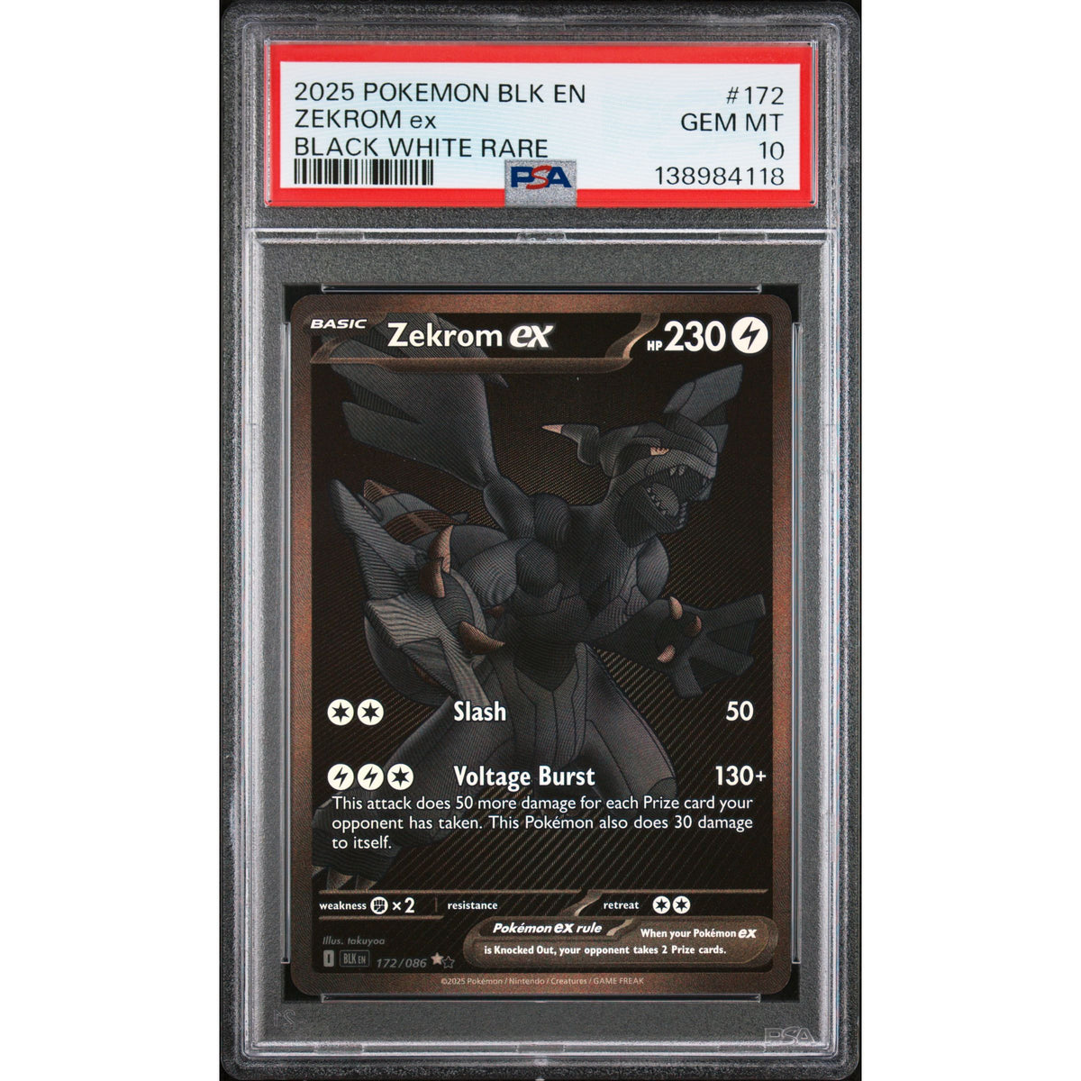 Pokémon TCG: Zekrom Ex #172 PSA 10-138984118