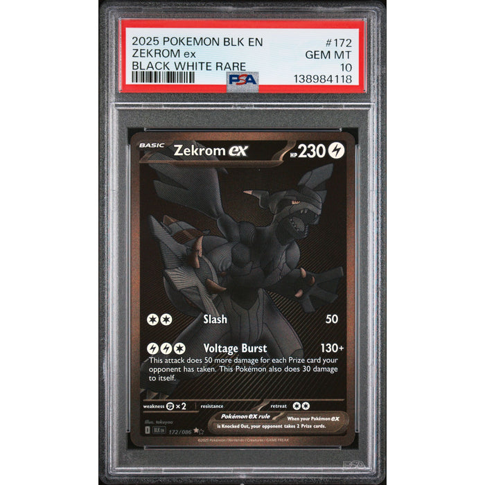 Pokémon TCG: Zekrom Ex #172 PSA 10-138984118