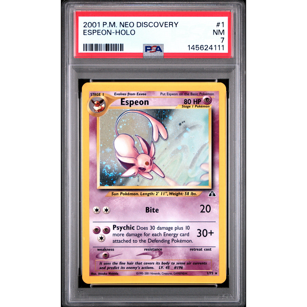 Pokémon TCG: Espeon #1 PSA 7 Holo - Neo Discovery
