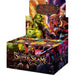 The Flesh and Blood TCG: Super Slam Booster Display by Legend Story Studios Limited features a vivid, colorful display box adorned with fantasy artwork, including characters like a green orc and armored figures.