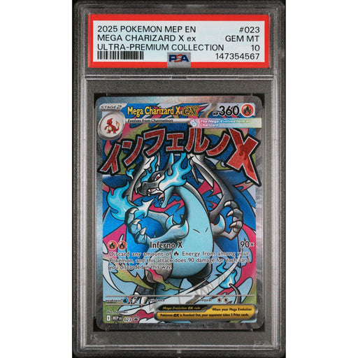 Pokémon TCG: Mega Charizard X Ex #023 PSA 10 - Mega Evolution Promo-147354567
