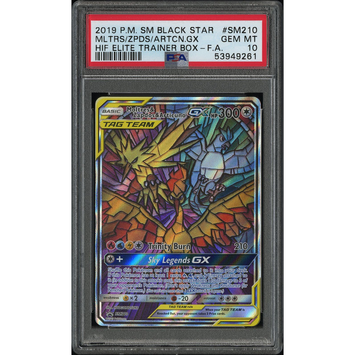 Moltres & Zapdos & Articuno GX SM210 PSA 10 Promo | Rogerz.dk
