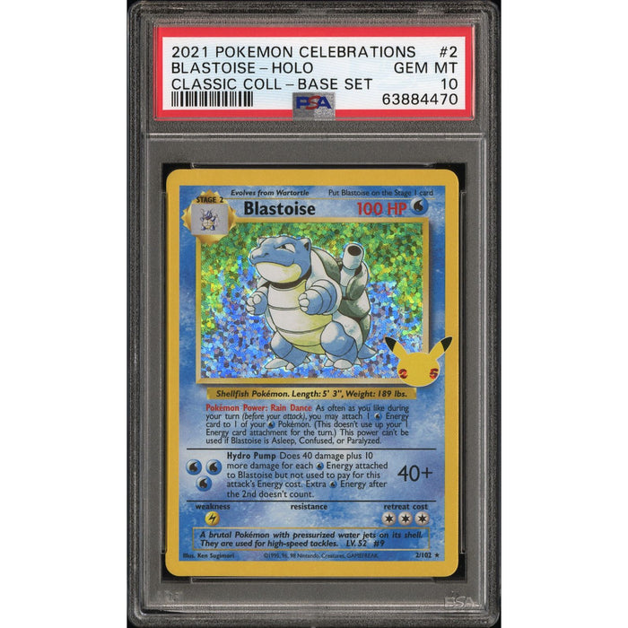 Pokémon TCG: Blastoise Holo #2 PSA 10-63884470