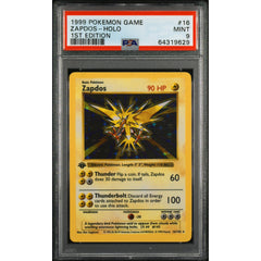Pokémon TCG: Zapdos #16 PSA 9 Holo 1st Edition - Base Set