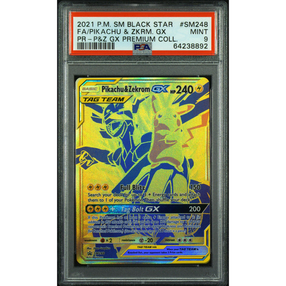 Pokémon TCG: Pikachu & Zekrom Gx #SM248 PSA 9
