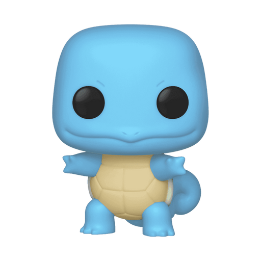 The Funko POP! Pokemon: Squirtle - #504 by Funko is a vinyl figure featuring Squirtle, the blue turtle-like Pokémon with a large head, black eyes, a cream-colored shell on its chest, and a curled tail. The figure depicts Squirtle standing on two legs with its arms outstretched.