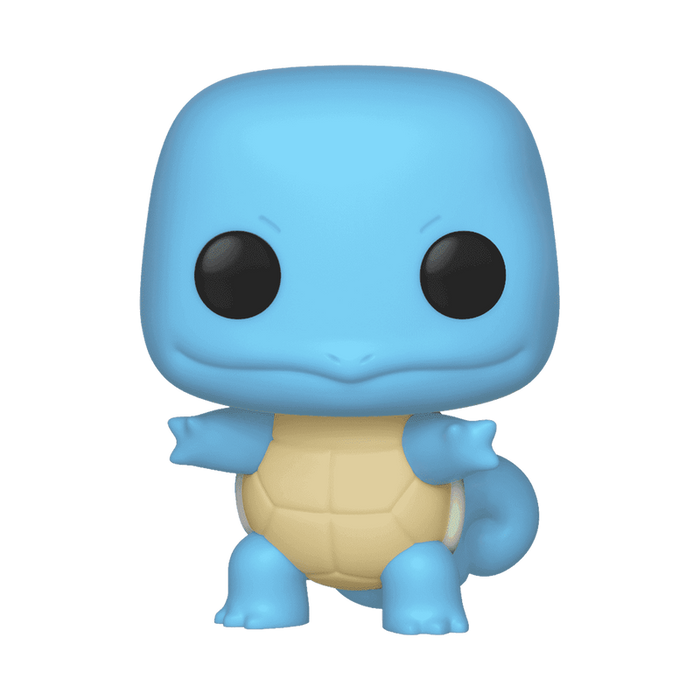 The Funko POP! Pokemon: Squirtle - #504 by Funko is a vinyl figure featuring Squirtle, the blue turtle-like Pokémon with a large head, black eyes, a cream-colored shell on its chest, and a curled tail. The figure depicts Squirtle standing on two legs with its arms outstretched.
