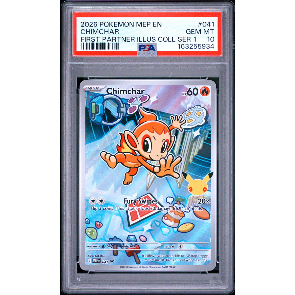 Pokémon TCG: Chimchar #041 PSA 10 - Mega Evolution Black Star Promos