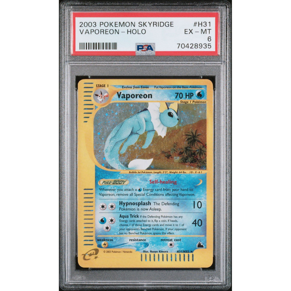 Pokémon TCG: Vaporeon holo #H31 PSA 6 - Skyridge
