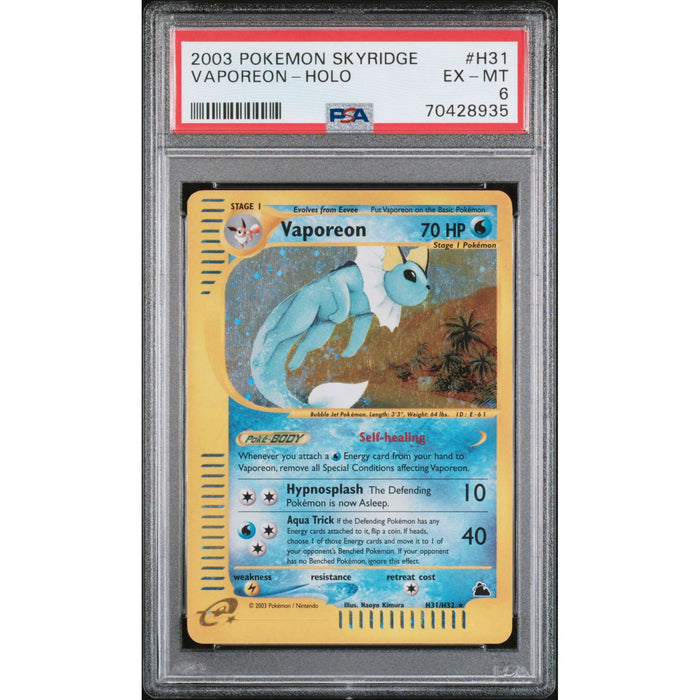 Pokémon TCG: Vaporeon Holo #H31 PSA 6-70428935