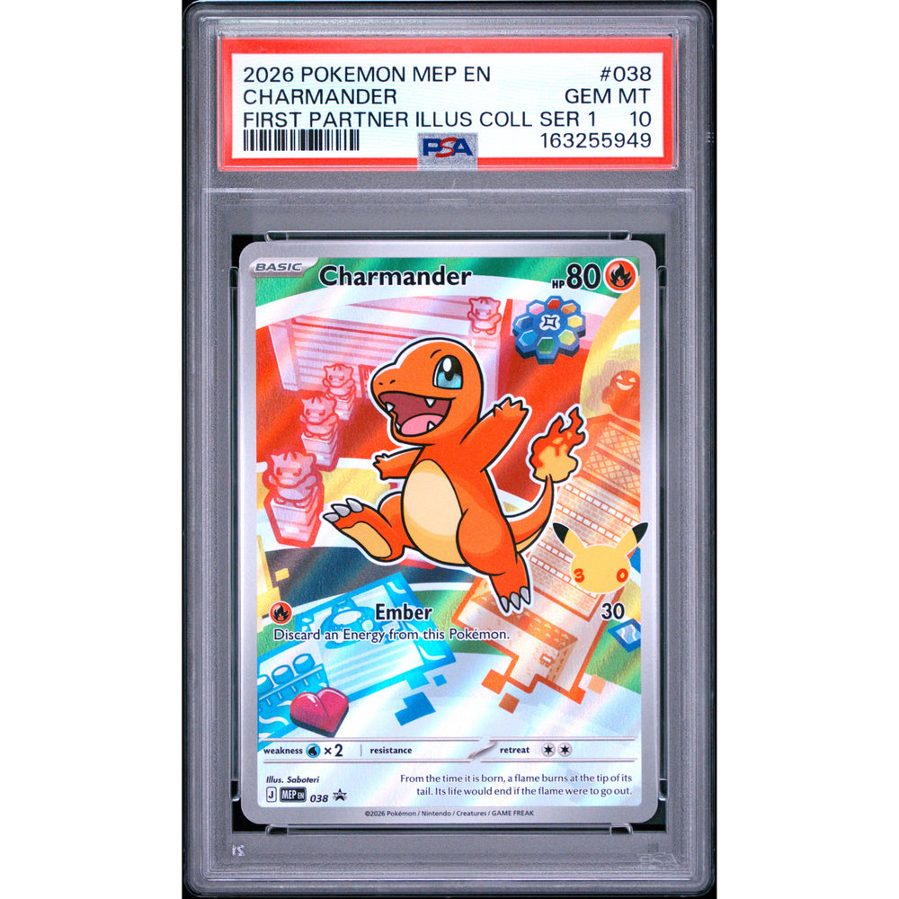 Pokémon TCG: Charmander #038 PSA 10 - Mega Evolution Black Star Promo