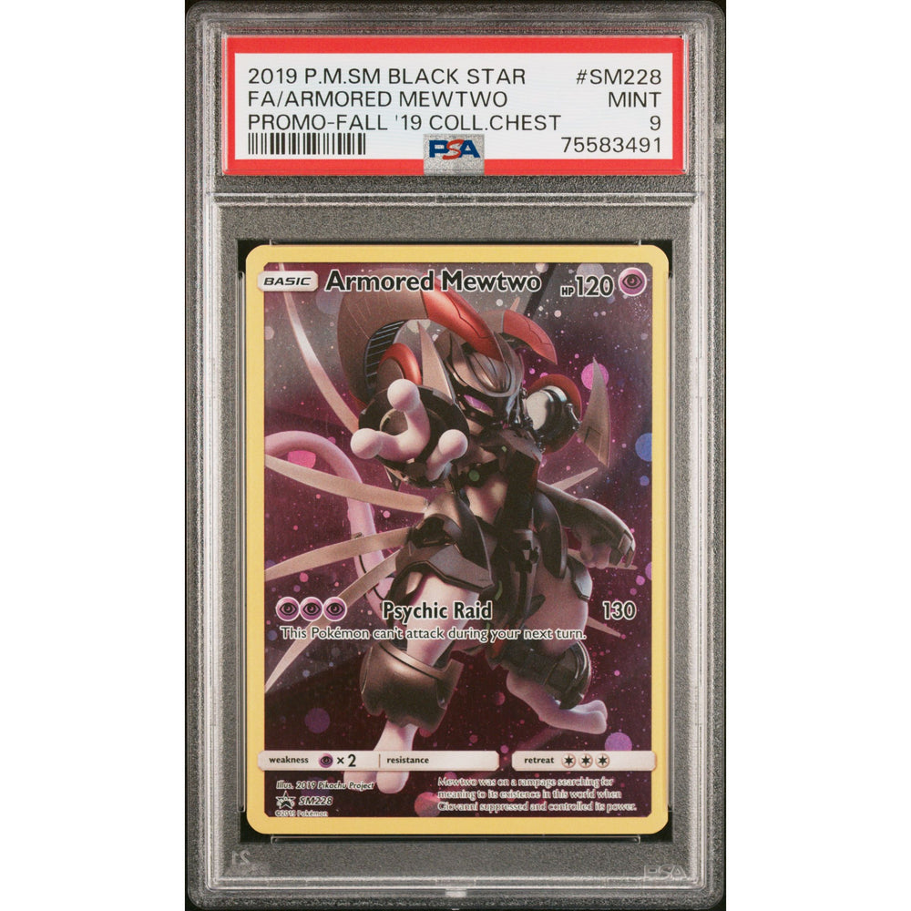 Pokémon TCG: Armored Mewtwo SM228 PSA 9 - Sun & Moon Black Star Promo