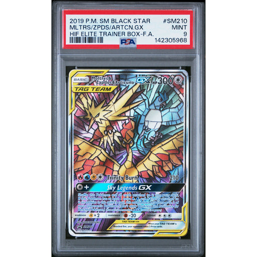 Pokémon TCG: Moltres & Zapdos & Articuno Gx SM210 PSA 9 - Sun & Moon Black Star Promo-142305968