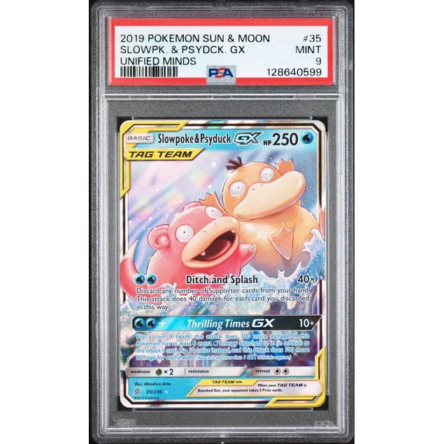 Pokémon TCG: Slowpoke & Psyduck Gx #35 PSA 9-128640599