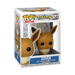 Funko POP! Pokemon: Eevee - #577 by Funko is a brown vinyl figure featuring large ears and black eyes, packaged in a display box with clear window. The box displays both Pokémon and Funko POP! branding and is labeled with the number 577.