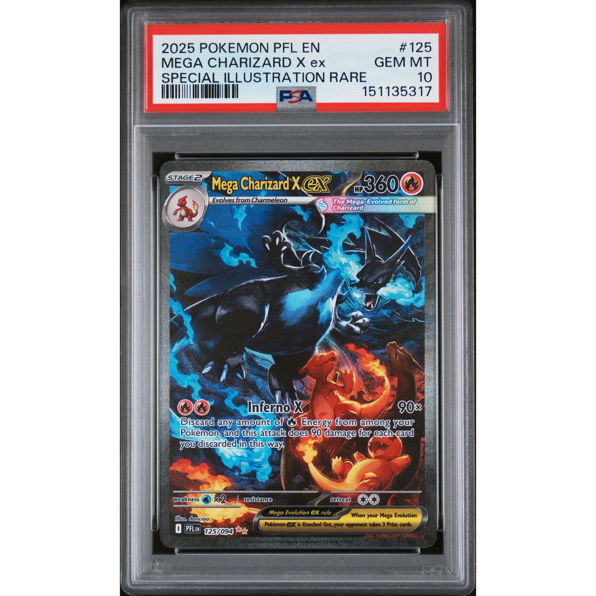 Pokémon TCG: Mega Charizard X Ex #125 PSA 10-151135317