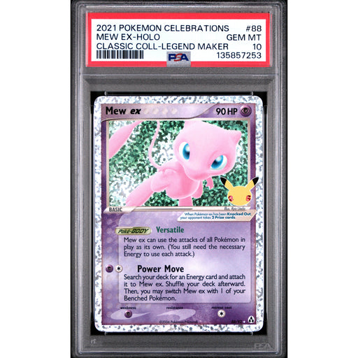 Pokémon TCG: Mew Ex #88 PSA 10 Holo - Celebrations