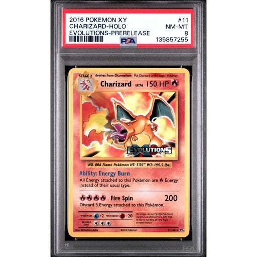 Pokémon TCG: Charizard #11 PSA 8 Stamped Holo - Evolutions