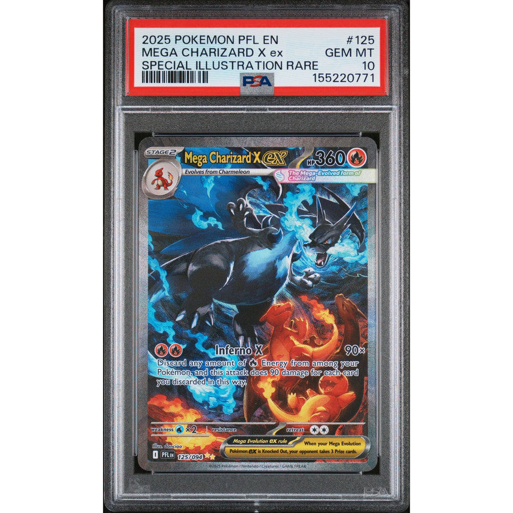 Pokémon TCG: Mega Charizard X Ex #125 PSA 10 - Phantasmal Flames