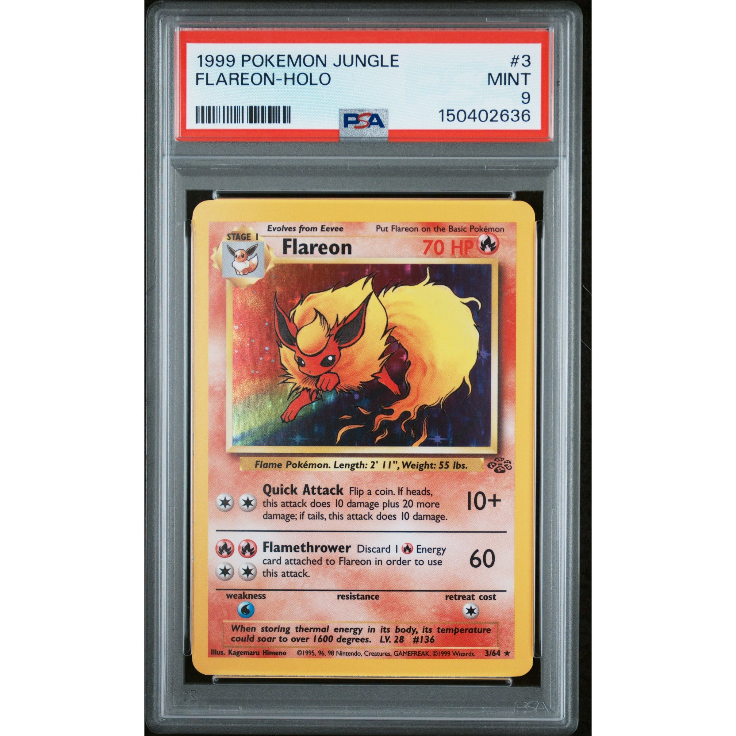 Flareon Holo #3 Jungle PSA 9 – Vintage Pokémon card | Rogerz.dk/en
