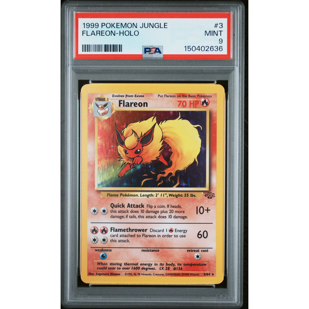 Pokémon TCG: Flareon Holo #3 PSA 9 - Jungle
