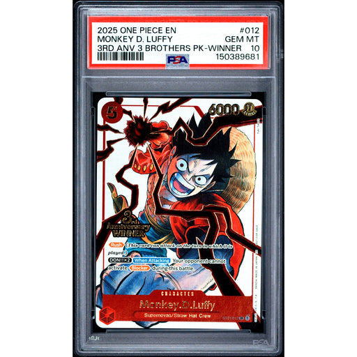 One Piece TCG: Monkey D. Luffy #012 PSA 10-150389681