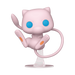 Funko POP! Pokemon: Mew #643 – en samlerobjekt-vinylfigur fra Funko, der forestiller den lyserøde Pokémon Mew med blå øjne og orange pletter, svævende med udstrakte lemmer på en klar displaystand.