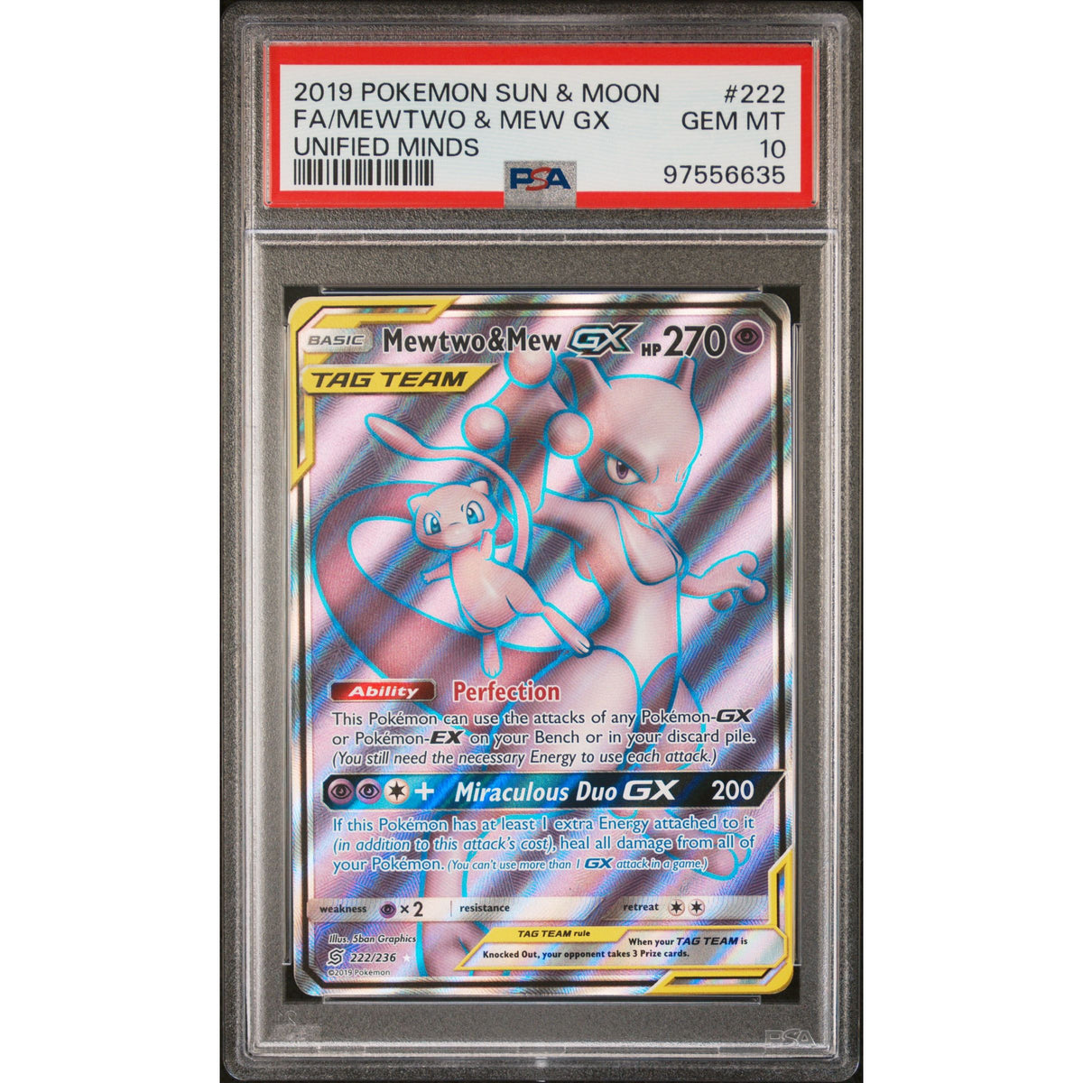 Mewtwo & Mew-GX #222 PSA 10 – Unified Minds | Rogerz.dk