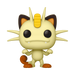 The Funko POP! Pokemon: Meowth - #780 vinyl figure by Funko is ideal for any Pokémon samlerfigur collection, showcasing the cream-colored cat Pokémon with large black eyes, whiskers, a curled tail, and a gold coin on its forehead, standing on two legs against a white background.