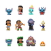 Twelve stylized cartoon figurines from the Funko POP! Disney: Lilo & Stitch Mystery Minis by Funko, Inc. stand in three rows, featuring characters like Stitch, Lilo, and Scrump in assorted colorful outfits and poses against a white background. These Disney vinyl minifigures are perfect for collectors and fans alike.