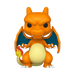 The Funko POP! Pokemon: Charizard (#843) by Funko is a vinyl figure featuring Charizard, the iconic orange dragon with blue wings, cream-colored belly, and a flame at the tip of its tail, depicted in a battle-ready pose.