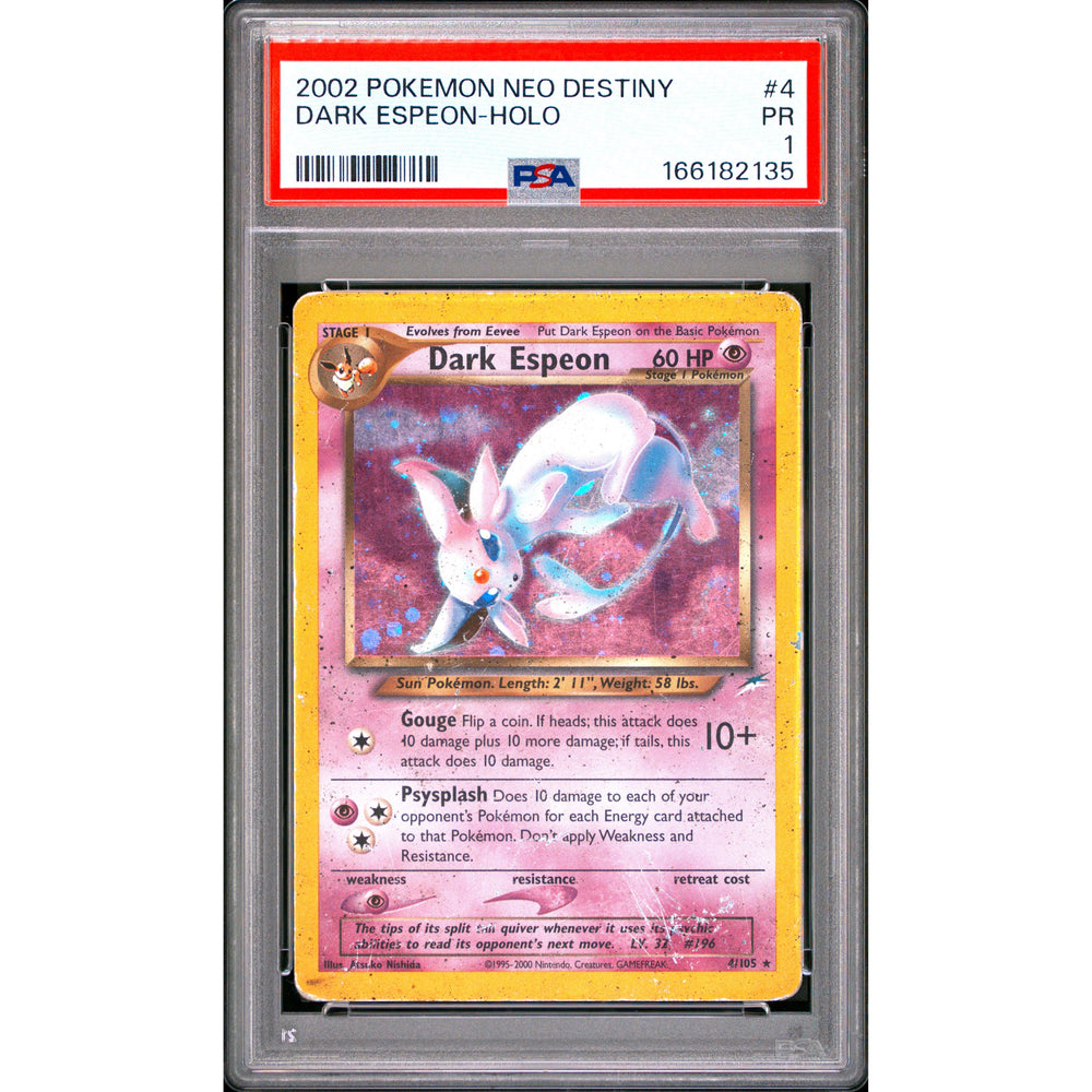 Pokémon TCG: Dark Espeon Holo #4 PSA 1 - Neo Destiny